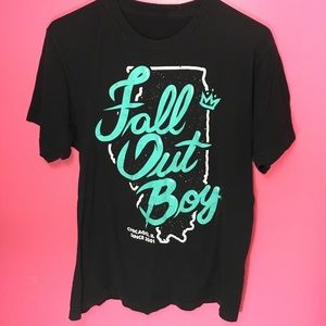 M Unisex Fall Out Boy Graphic Band Tee Shirt Top